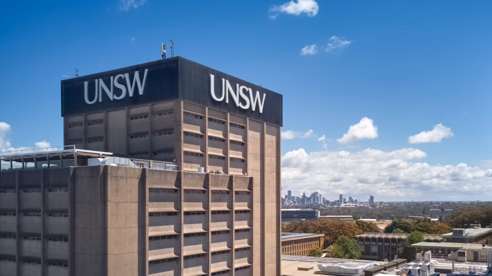 UNSW building with the Sydney CBD partially in the background