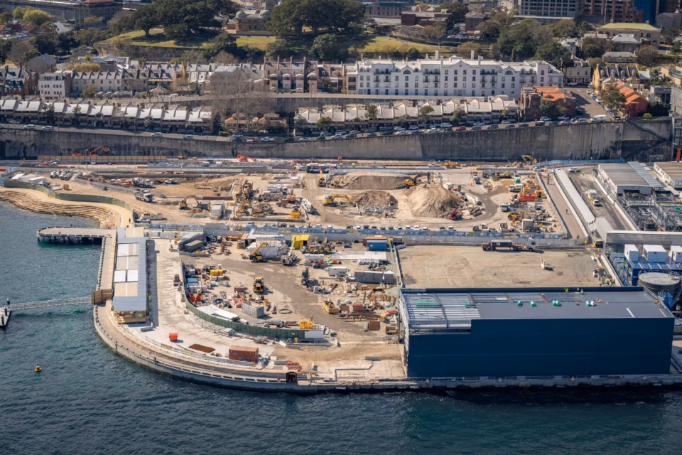 Construction progress of Barangaroo Metro station, taken by Sky Monkey